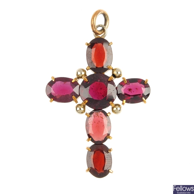 A selection of garnet and red gem jewellery.