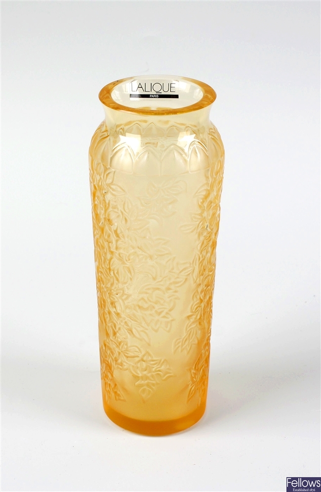 A modern Lalique glass vase