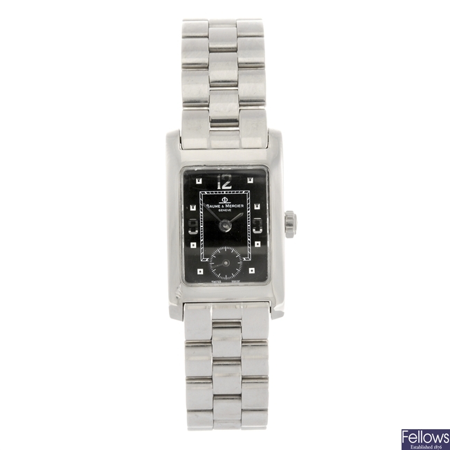 A stainless steel lady's Baume & Mercier watch.
