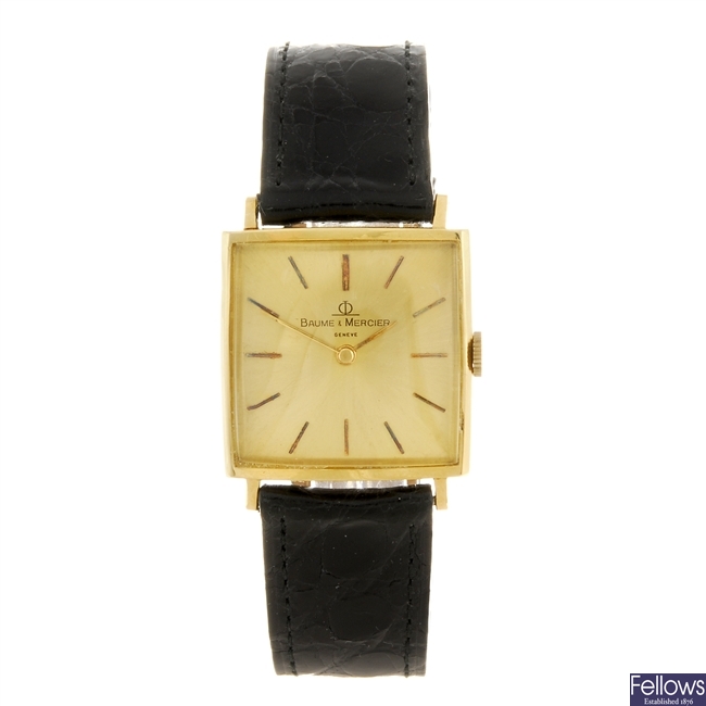 An 18k gold manual wind gentleman's Baume & Mercier wrist watch.