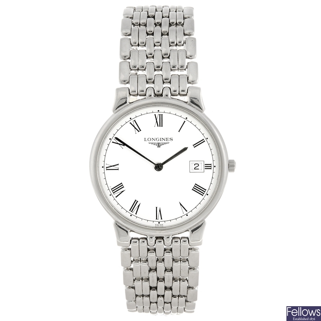 A stainless steel quartz gentleman's Longines La Grande Classiques bracelet watch.