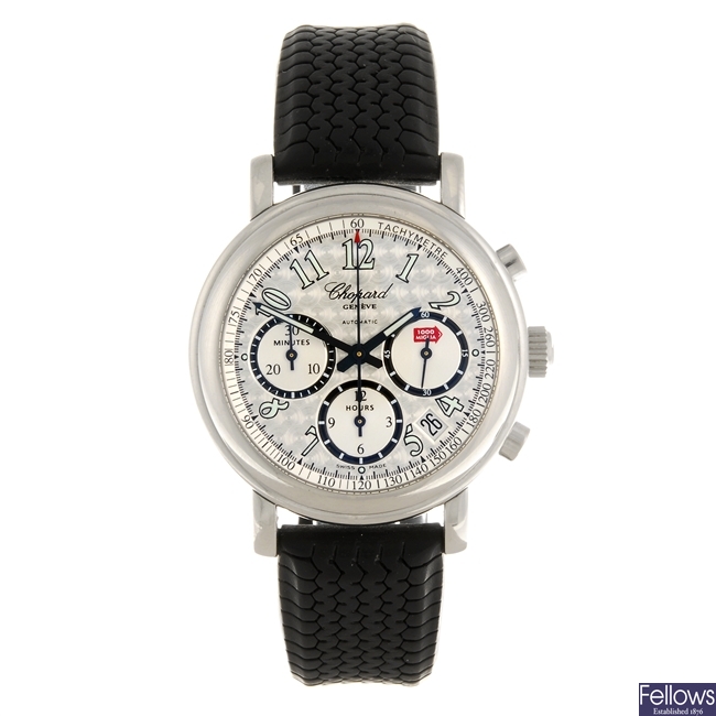 A stainless steel automatic chronograph gentleman's Chopard Mille Miglia wrist watch.