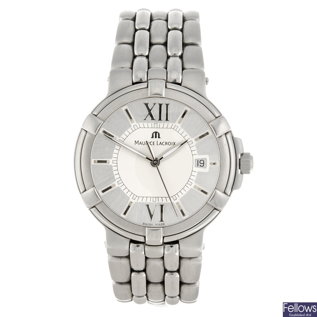 (88588) A stainless steel quartz gentleman's Maurice Lacroix Calypso bracelet watch.
