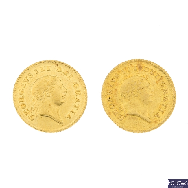 George III, gold Third-Guineas 1810 (2).