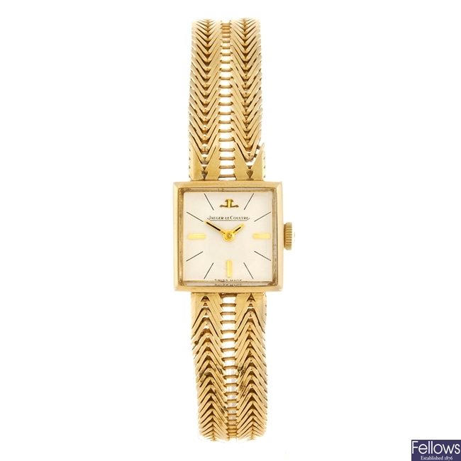 A 9ct gold manual wind lady's Jaeger-LeCoultre bracelet watch.