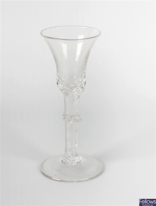 A George III air twist cordial glass