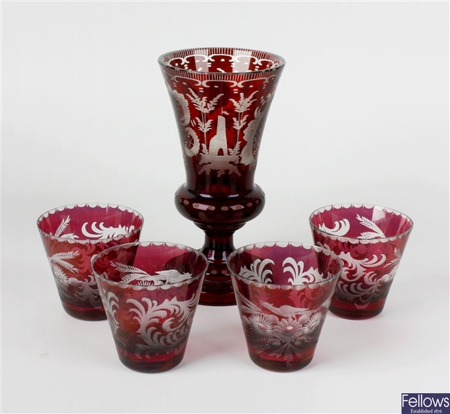 A group of assorted 19th century glassware