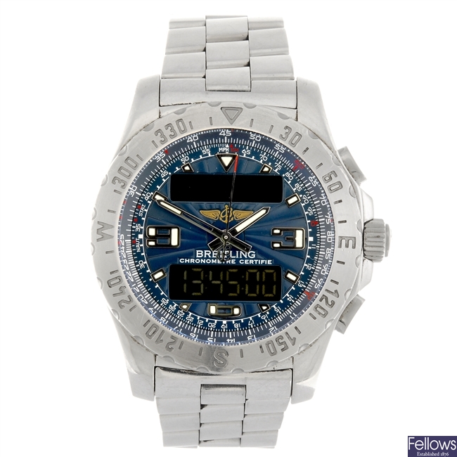 (607050391) A stainless steel quartz gentleman's Breitling Professional Airwolf bracelet watch.