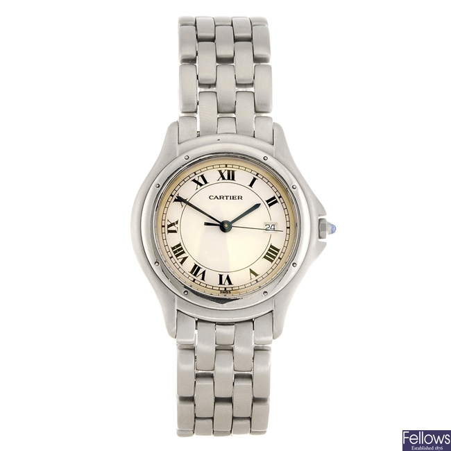 A stainless steel quartz Cartier Cougar bracelet watch.