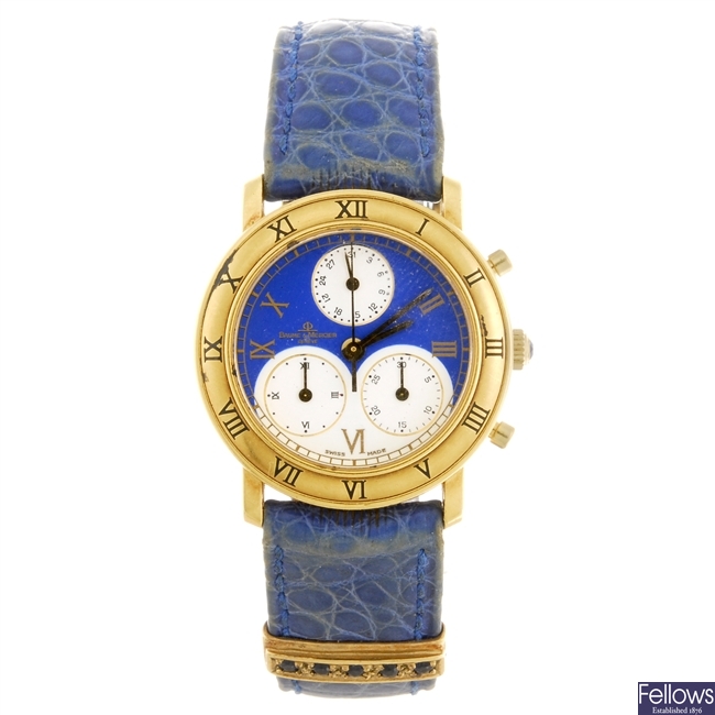 An 18k gold quartz lady's Baume & Mercier wrist watch.