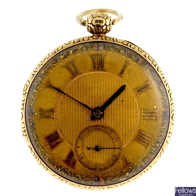An 18ct gold key wind open face pocket watch by McCabe.