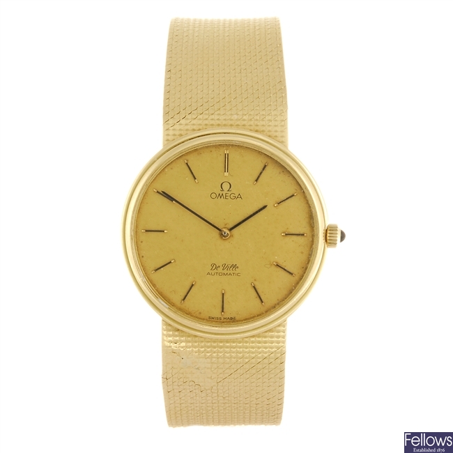 An 18k gold automatic gentleman's Omega De Ville bracelet watch.