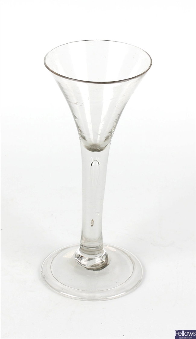 A tear-stem cordial glass