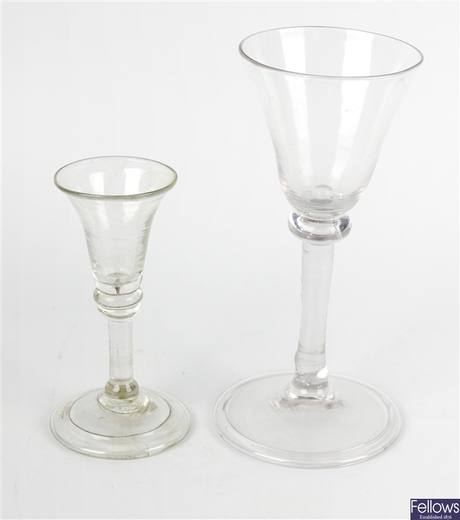 Two 18th century cordial glasses