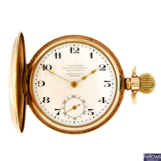 LOT 141 A half hunter pocket watch by Northern Goldsmiths Co