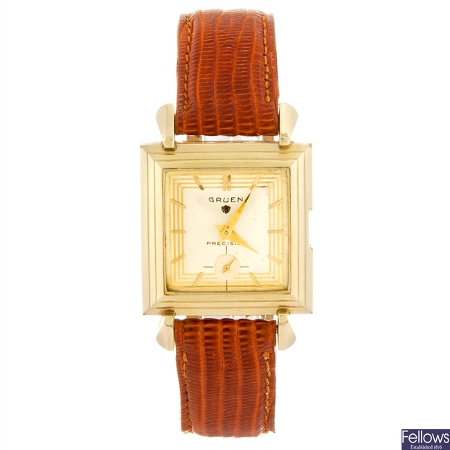 A gold filled manual wind Gruen wrist watch together with a Medana Lever wrist watch.