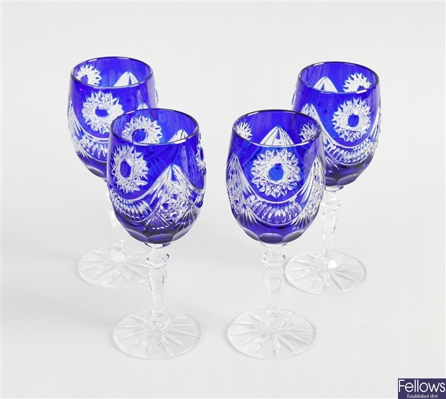 A set of four hock glasses