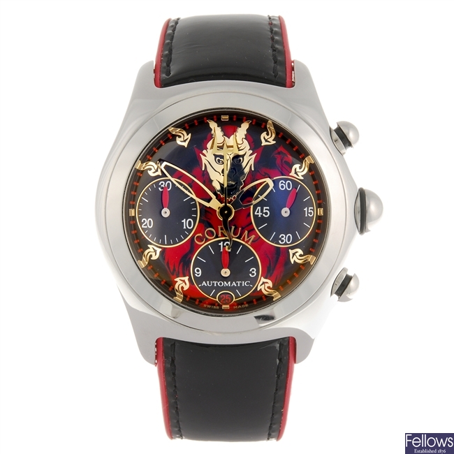 (987000991) A stainless steel automatic chronograph gentleman's Corum Bubble Lucifer wrist watch.