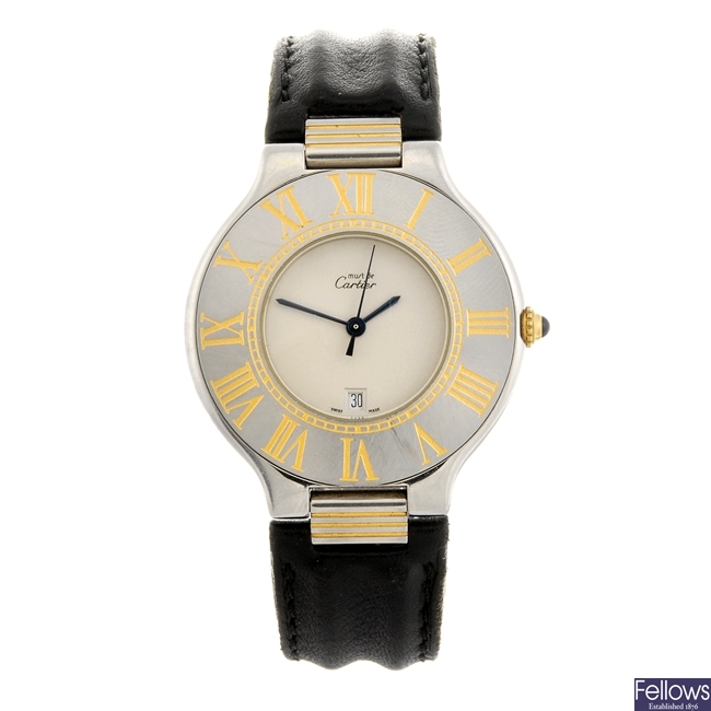 A bi-colour quartz Cartier Must de Cartier 21 wrist watch.