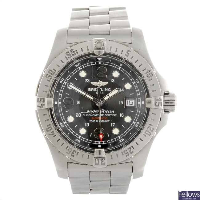 (1102023823) A stainless steel automatic gentleman's Breitling Superocean Steelfish bracelet watch.