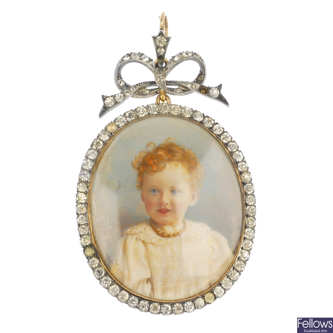 A late 19th century portrait pendant.