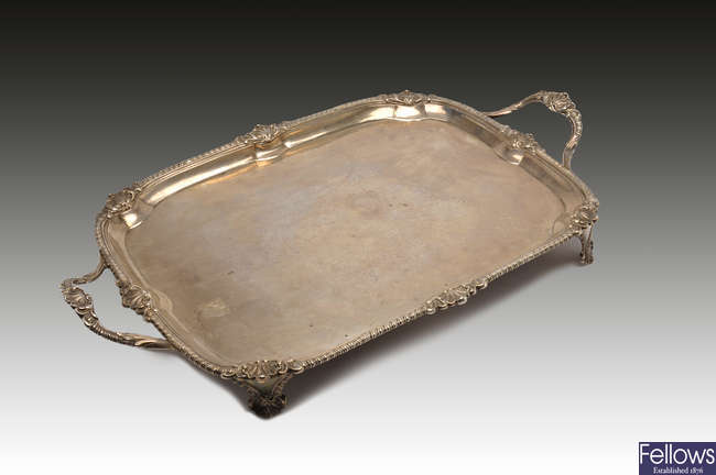 A George III Irish tray by Robert Williams, Dublin 1811.