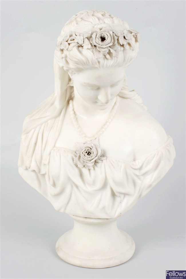 A 19th century parian ware bust