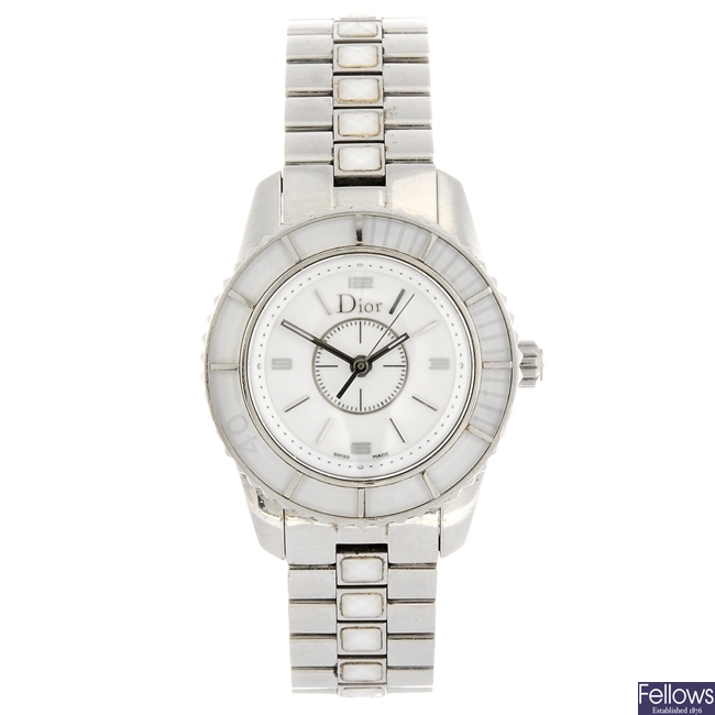 A stainless steel quartz lady's Dior Christal bracelet watch.