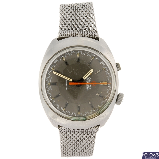 A stainless steel manual wind gentleman's Omega Chronostop bracelet watch.