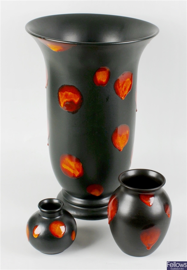 Three Poole pottery 'Galaxy' vases