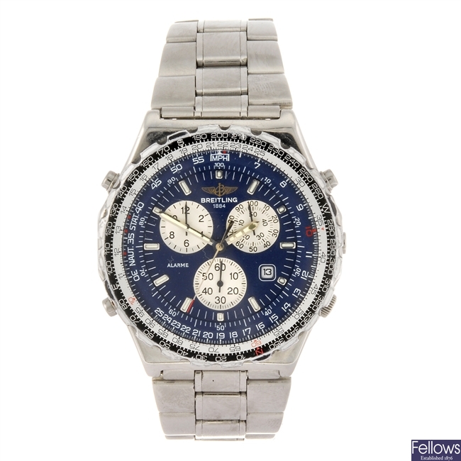 A stainless steel quartz chronograph gentleman's Breitling Jupiter Pilot bracelet watch.