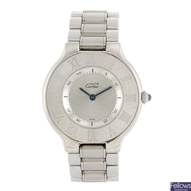 (608045449) A stainless steel quartz Must de Cartier 21 bracelet watch.
