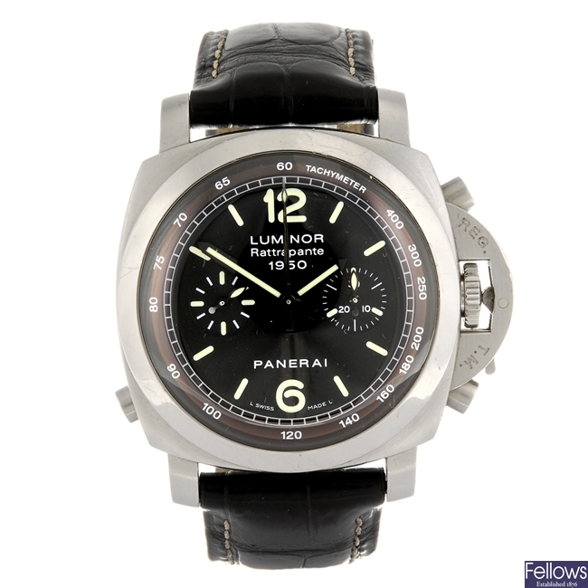 (304301312) A stainless steel automatic chronograph gentleman's Panerai wrist watch.