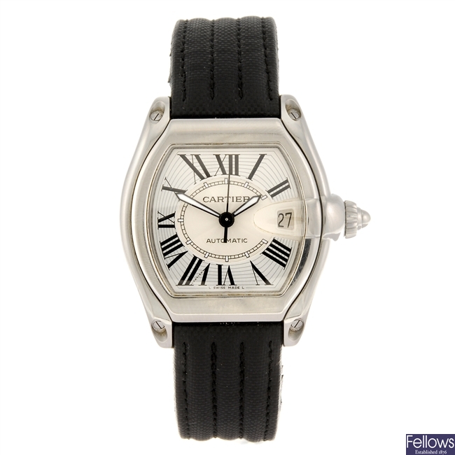 (965002680) A stainless steel automatic Cartier Roadster wrist watch.