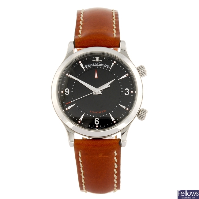 A stainless steel manual wind gentleman's Jaeger-LeCoultre Memovox wrist watch.