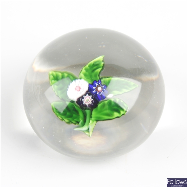 A Baccarat floral spray paperweight