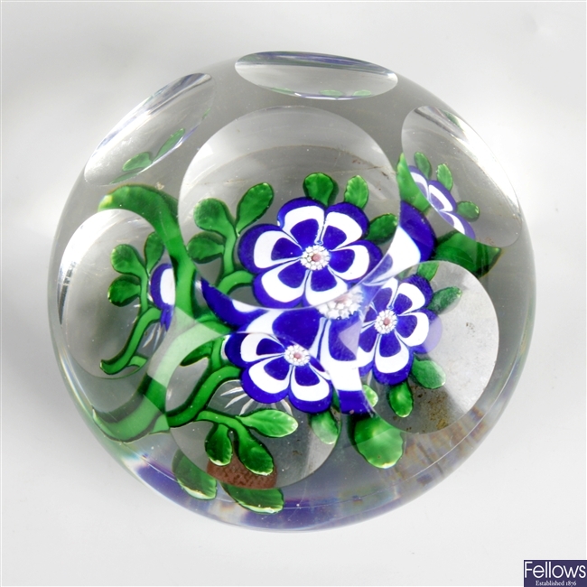 A Baccarat facetted primrose paperweight