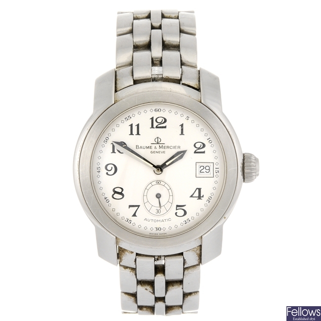 A stainless steel automatic gentleman's Baume & Mercier Capeland bracelet watch.