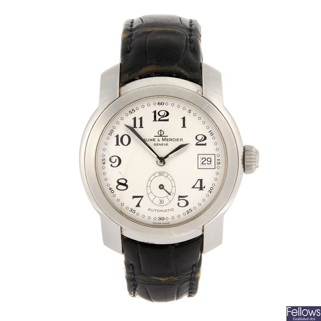 A stainless steel automatic gentleman's Baume & Mercier Capeland wrist watch.