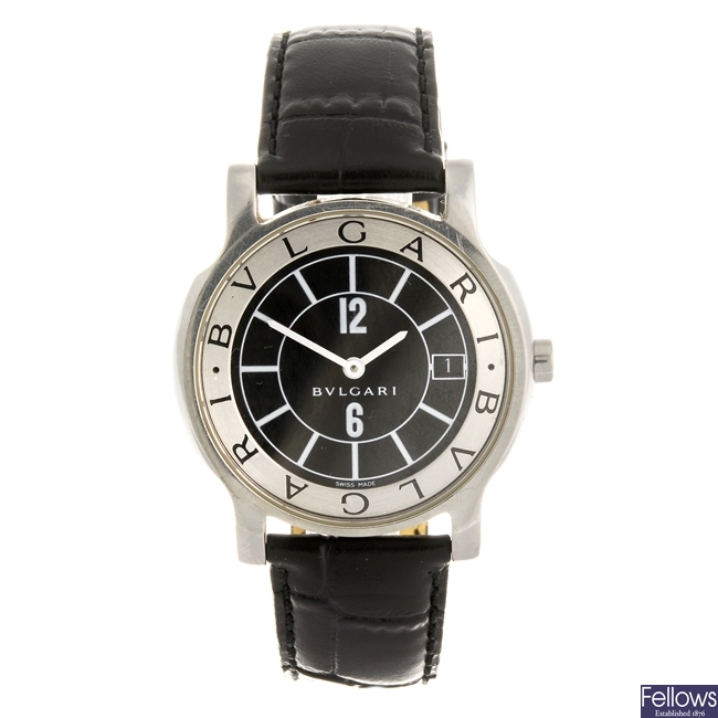 (114137982)  A stainless steel quartz gentleman's Bulgari Solotempo wrist watch