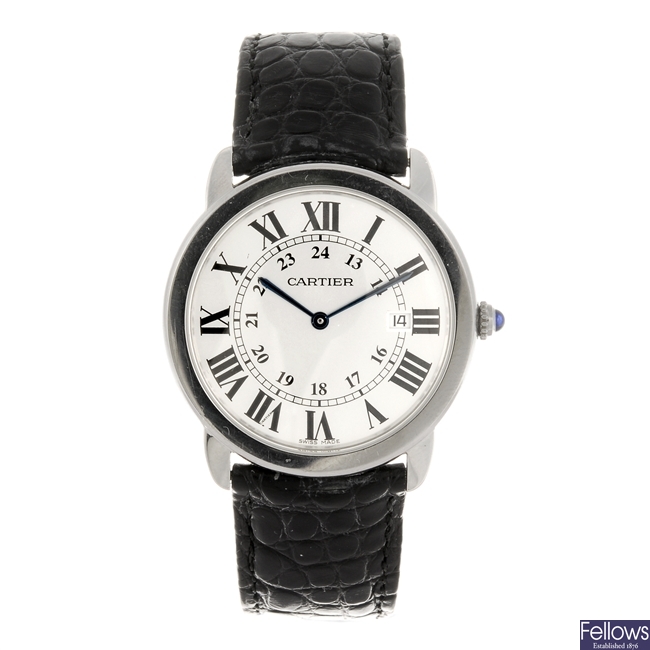 (937001240) A stainless steel quartz Cartier Ronde Solo wrist watch.