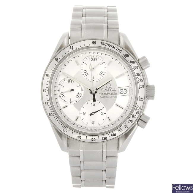 (409024898) A stainless steel automatic gentleman's Omega Speedmaster bracelet watch.