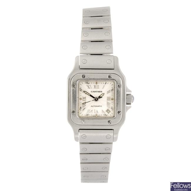 (409025231) A stainless steel automatic Cartier Santos bracelet watch.
