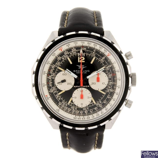 (902009112) A stainless steel manual wind chronograph gentleman's Breitling Navitimer wrist watch.