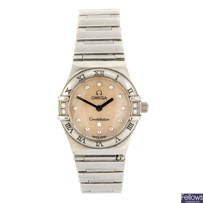 (240103255) A stainless steel quartz lady's Omega Constellation My Choice bracelet watch.