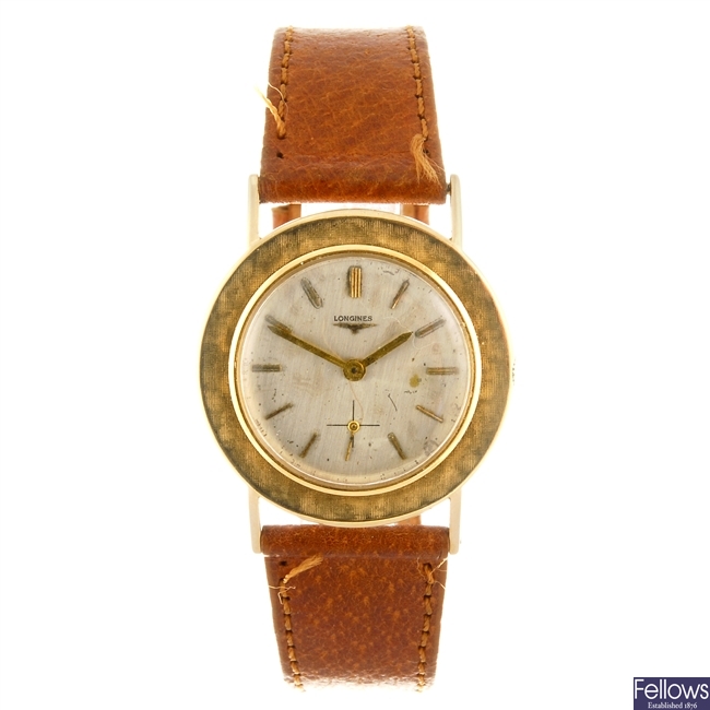 (240104688) A 9ct gold manual wind gentleman's Longines wrist watch.
