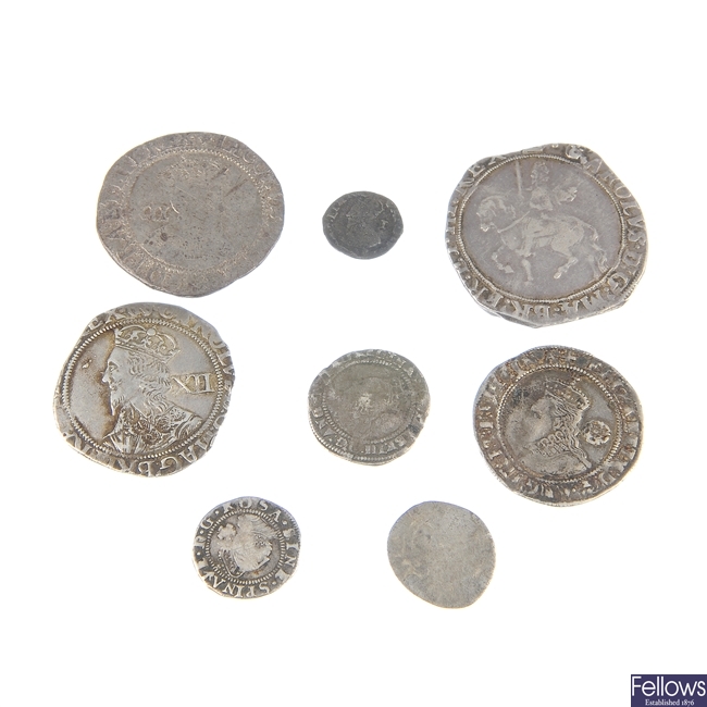 Edward I to Charles I, hammered silver coins (7).