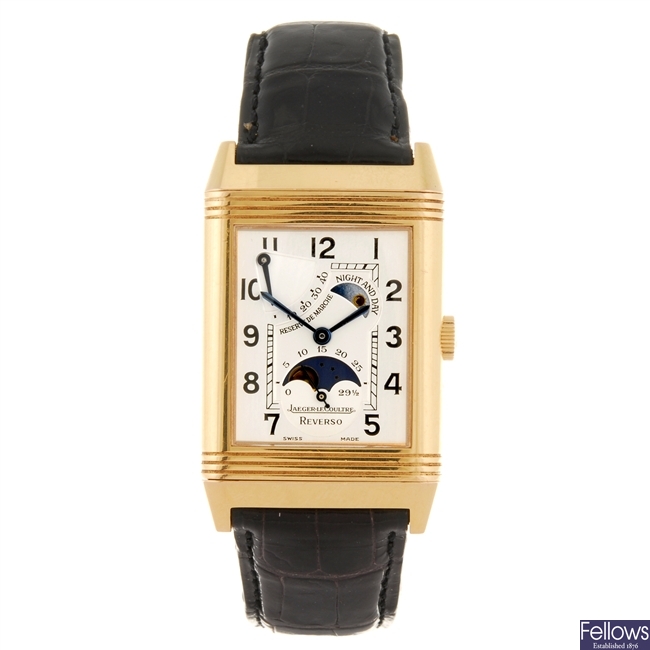 (307096564) An 18k gold manual wind gentleman's Jaeger-LeCoultre Reverso wrist watch.