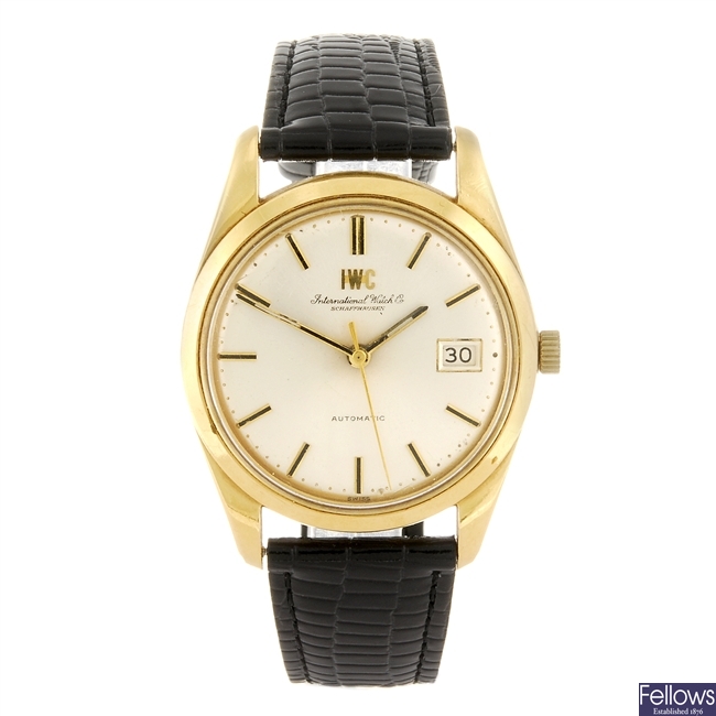 (935001226) An 18k gold automatic gentleman's IWC wrist watch.