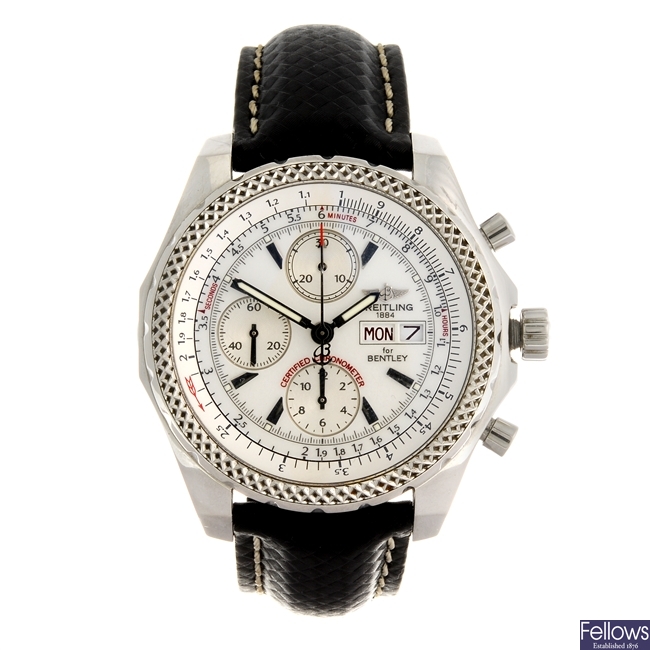 (131147622) A stainless steel automatic gentleman's Breitling for Bentley GT wrist watch.